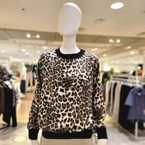 [막스카라] DB_ 레오파드 라운드 블라우스 M23QWB324