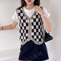 크롭니트 뷔스티에 크롭 자수 조끼 뷔스티에