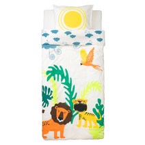 이케아 DJUNGELSKOG 융엘스코그 이불커버+베개커버 ( 이불150x200+베개50x80cm ) 동물문양 40393722 이불커버