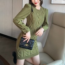 랩 원피스 작은 가을 키커 보이는 코디 인싸템 같은스타일 긴 소매 허리보정 니트 이너 일단행거 1822877936