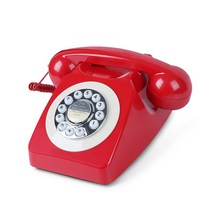 옛날전화기 레트로 다이얼 버튼이 있는 클래식, 없음, 없음, Red telephone