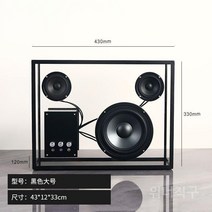 트랜스페어런트 블루투스스피커 투명 스피커 카페 매장 인테리어 예쁜, 블랙 라지
