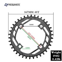 자전거 Prowheel 104BCD 라운드 좁은 와이드 체인링 스틸 산악 체인 휠 32T 34T 36T 38T 40T 치아 플레이트 MTB 부품, FD04 스틸 40T
