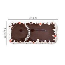 샐러드볼추천 이케아법랑 이케아파스타접시 법랑그릇 이케아접시 700ml 귀여운 만화 딸기 인쇄 우유 수프 세라믹 그릇 냄비 핸들 샐러드 그릇 접시 플래터 트레이 아침 식사 식기, 갈색 아침 식사 트레이