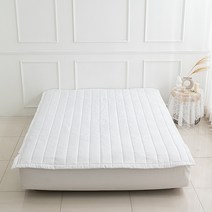 [에프엔비]알러지케어 논슬립 고정밴드 사계절 누빔 매트리스 침대 이불패드 카페트 슈퍼싱글/퀸, 화이트