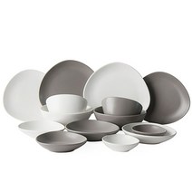 에라토 조약돌 2인 한식기세트 14P(컬러선택), 화이트앤그레이, 화이트+그레이set