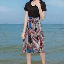 헤이슈 반팔 쉬폰 에스닉 원피스