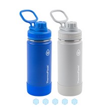 Thermoflask 진공단열 이중벽 보온보냉병 474ml 2P, 블루베리/울프그레이