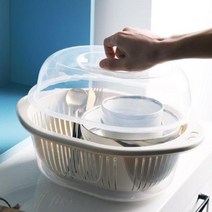 고팡몰_파스텔 뚜껑 물빠짐 식기건조대 채반#ko_꾺