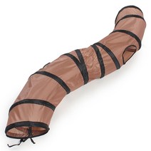 접을 수있는 고양이 터널 무지개 장난감 2 홀 플레이 튜브 애완 동물 터널 장난감, 갈색