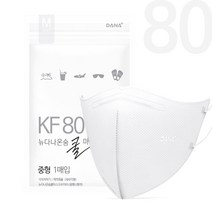 다나마스크 KF80 뉴 다나 온숨 쿨 컬러마스크 대형/중형/소형, 흰색50매+검정색50매, 100매, 중형