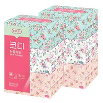 코디 뉴플라워 천연펄프 미용티슈 250매, 1팩, 6개입