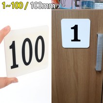 부착식 사각 아크릴 번호판 100mm 1P, 1