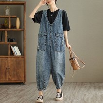데님작업복점프슈트 스트레이트 레트로 수트 정비 미술 03