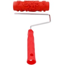 shangren 18cm/7 인치 DIY 무늬 페인트 롤러 플라스틱 손잡이가있는 장식용 고무 롤러 벽 코팅 그림 용, 큰 꽃, 1개