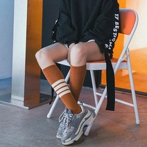 줄무늬 니삭스 오버니삭스 여성반양