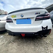 PP 자동차 후면 범퍼 립 디퓨저 스포일러 BMW 5 시리즈 F10 세단 2012 - 광택 블랙 탄소 섬유 룩 라이트, 03 CARBON COLOR