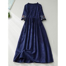 해외여행 플레어 러블리 플로럴 휴가 롱 꽃무늬 원피스 a라인 꽃 자수 긴 드레스 용 B1900 빈티지 여름 느슨한 캐주얼