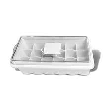 생활살림 실리콘 사각 얼음틀 큐브 몰드 트레이 다진마늘 보관, 화이트