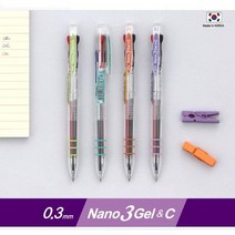 동아측기 자바펜 [자바] 0.3나노3겔C(중성 3색볼펜) 콘타입, 라임