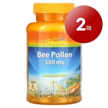 Thompson 비 폴렌 Bee Pollen 꿀벌 화분 파우더 580mg정 100정 1팩, 2팩