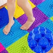 지압발판1+1 건강관리 혈액순환 발바닥 마사지매트 발지압판 발매트, 지압발판 블루_지압발판 레드