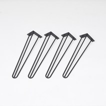 가구앤하우스 DIY 가구부속자재 우드슬랩 헤어핀다리 철제프레임 책상 가구 상다리 교자상다리 테이블 식탁다리 철재 철제 다리, 헤어핀 세줄다리 (중) (블랙)