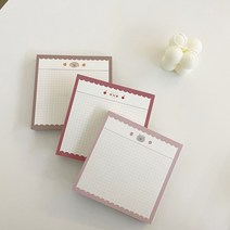[볼터치들] mini 모눈 떡메모지 (3color), 루비레드