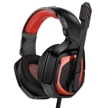 Emonoo PS4 PS5 Xbox 스위치용 게이밍 헤드셋 노이즈 캔슬링 마이크가 있는 유선 헤드폰 편안한 메모리 폼 이어패드 헤드셋 레드