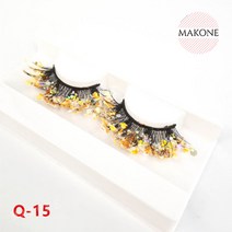 Makone 상표등록 구미 아이덴티티 오버 금빛 반짝이 컬러 속눈썹 로즈 핑크 그린 블루 골드 COS 무대 발광 아이 메이크업YQ111033, 부르고뉴