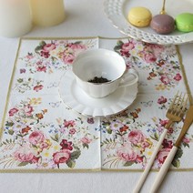 독일 파티 플라워 디자인 테이블 종이 냅킨 20매, 로즈가든