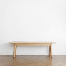 [오크] A형 커브벤치의자 화이트오크, 단품