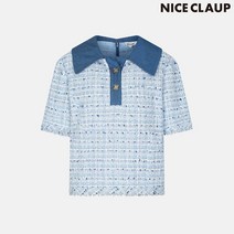 (정품)나이스클랍(ADD) 카라 트위드 블라우스 A222PWB422