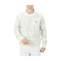 176814 골프자켓 Callaway C22218105 남성용 크루넥 니트 로고 자카드 모헤어 니트 스웨터 골프, 매질, 1030 화이트