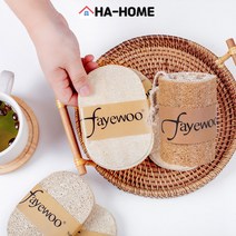 하홈 천연 친환경 생분해 루파 자연 수세미 패드형3개세트 /원통형 3개세트, 패드형3개