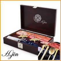 H.jin 나전칠기 쌍학 티타늄금수저세트 정년퇴직 퇴임선물 기업 회사 사장님 VIP 귀빈 바이어답례품 단체 행사기념품