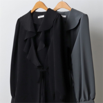 시드마켓 랩 러플 카라 블라우스 211J454S 빅사이즈 여성의류 (9266250)