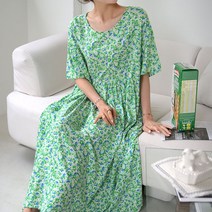 데일리앤 유즈 여름 꽃무늬 홈드레스 플라워 반팔 롱 원피스 빅사이즈 임산부 홈웨어