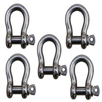 MarineNow Multi-Pack US Type 316 Stainless Steel Bow Shackle Over Size Screw Pin Anchor Towing Off, 1, 1/4