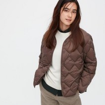 일본 유니클로 여성 퀼팅 패딩 자켓 깔깔이 다운 브라운 450453