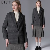 리스트 피크드 라펠 글렌 체크 재킷