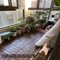 조립식데크타일 DIY 조립식 셀프 타일 베란다마루 데크타일 바닥, 1㎡, 300X300mm