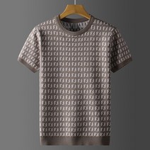 남자 니트 반팔 라운드 넥 티셔츠 타이거 중국 스타일 스웨터