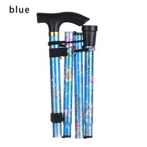 실버 접이식 노인지팡이 텔레스코픽 워킹 스틱 지팡이 믿을 수 러닝 하이킹 트레킹 폴 펠더용 Alpenstocks, 파란