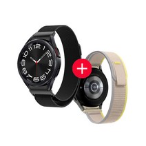 나인어클락 갤럭시워치 20mm 스포츠 믹스 플렉시블 밴드 + 원터치 메쉬 메탈 루프 스트랩 시계줄 세트, 옐로우 베이지&실버