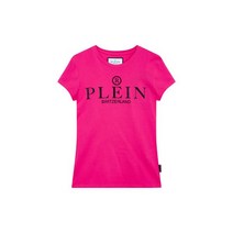 PHILIPP PLEIN 필립플레인 여성 프론트 핫피스 로고 티셔츠 - 다크 핑크