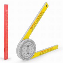 7 인치 디지털 각도기 눈금자 각도 파인더 2 레이저 비늘과 연필 미터 측정 도구와 연귀 톱 각도기, 02 yellow