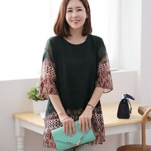 엄마옷 백합사 보해미안 자가드 쉬폰 블라우스[P91_520] 40대 50대 중년여성의류 여성용 마담 미시옷
