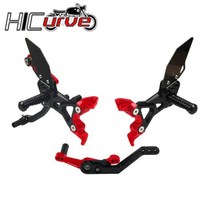 [해외]Bmw s1000rr 2020 s1000 rr 2019 2021 오토바이 cnc 조정 가능한 발판 시프트 레버 브레이크 페달 풋 페그 후면 세트, 협동사, 빨간색, BMW