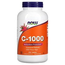 나우 푸드 비타민 C - 1000 아스코르브산 비건 250정, 100개